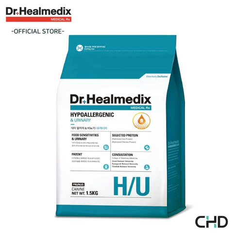 Thức ăn hạt cho chó Dị Ứng & Ngừa Sỏi Thận DR. HEALMEDIX HYPOALLERGENIC & URINARY (H/U) 1,5kg