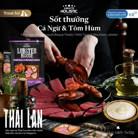 Súp thưởng Absolute Holistic Bisque Cá ngừ & tôm hùm 60g