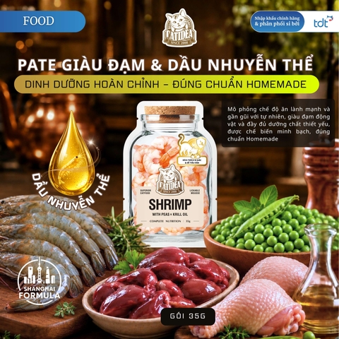 PATE GÓI CATIDEA 35G_TÔM + ĐẬU HÀ LAN + DẦU NHUYỄN THỂ