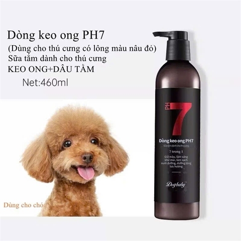 Sữa tắm Keo Ong PH7 Cho Chó Lông Màu Nâu Đỏ 460ml