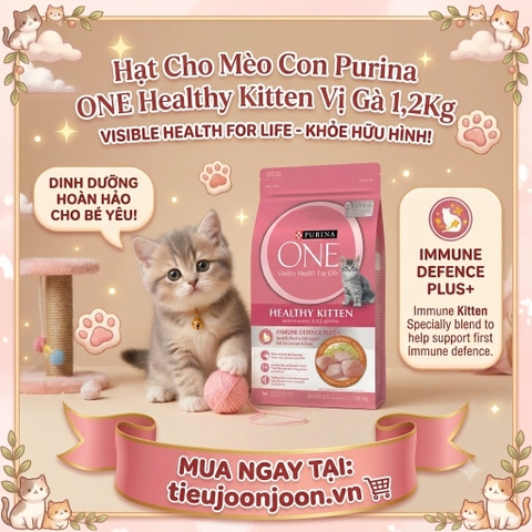 Hạt Cho Mèo Con Purina ONE Healthy Kitten Vị Gà 1,2Kg