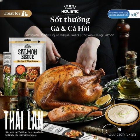 Súp thưởng Absolute Holistic Bisque Gà & cá hồi 60g