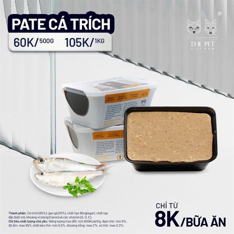 The Pet Pate cá trích (Pacific herring) hộp 500g
