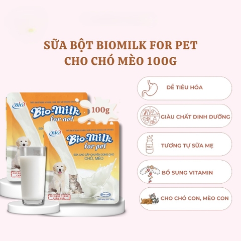Sữa bột cho chó mèo BiO-Milk 100g