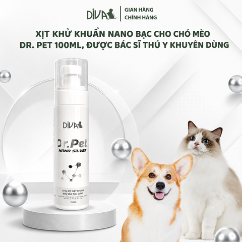 Chai xịt khử mùi Nano Bạc cho thú cưng DIVA Dr. Pet 100ml