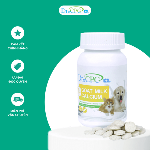 Viên bổ sung canxi từ sữa dê cho chó mèo Dr. CPC Goat Milk Calcium 90g