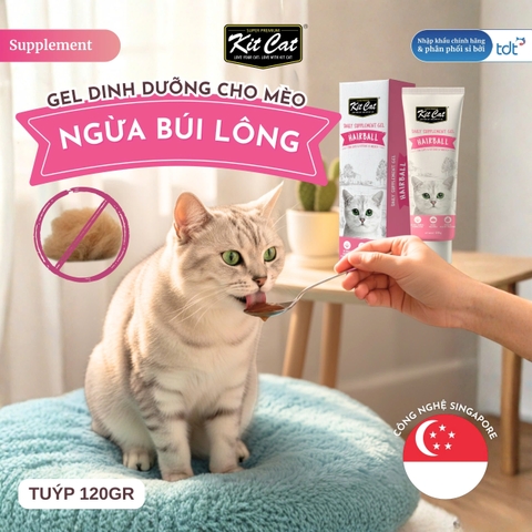 Gel dinh dưỡng Kit Cat hỗ trợ búi lông cho mèo 120g