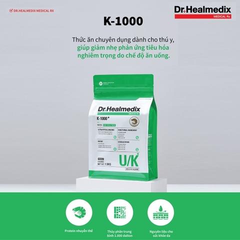 Thức ăn cho chó Viêm Da Dị Ứng DR. HEALMEDIX ULTRA HYPOALLERGENIC K-1000 PLUS 1,5kg