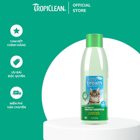 Nước vệ sinh răng miệng TropiClean Fresh Breath dành cho mèo 236ml