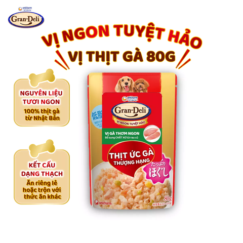 Pate cho chó Gran-Deli vị Gà và Rau củ trong thạch 80g
