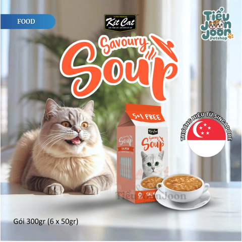 Súp Kit Cat cho mèo vị Cá Hồi (6 gói)
