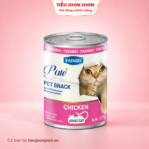 Pate lon Hàm lượng thịt cao cho mèo Faenbei - Vị Gà 375g