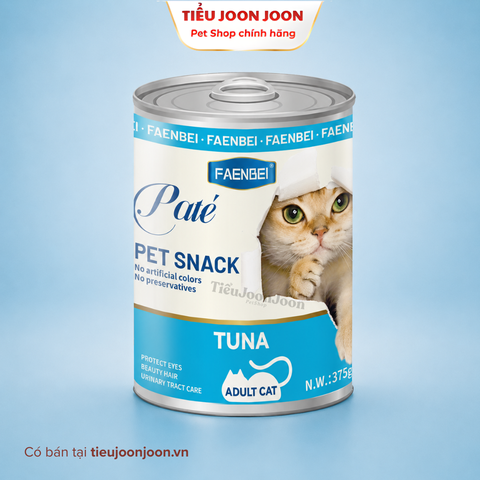Pate lon Hàm lượng thịt cao cho mèo Faenbei - Vị Cá ngừ 375g