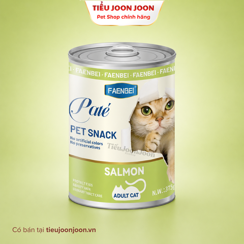 Pate lon Hàm lượng thịt cao cho mèo Faenbei - Vị Cá hồi 375g
