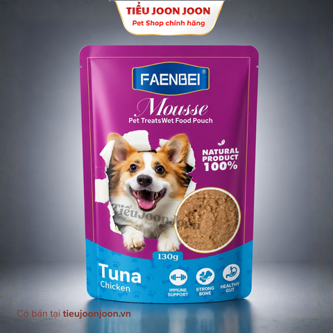 Pate dạng Mousse cho chó Faenbei - Vị Cá ngừ & Gà 130g