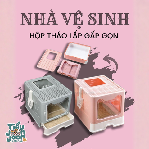 Nhà vệ sinh mèo gấp gọn 51*41*38cm