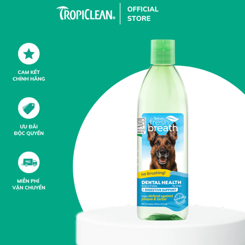 Nước vệ sinh răng miệng TropiClean – hỗ trợ tiêu hóa cho chó 473ml