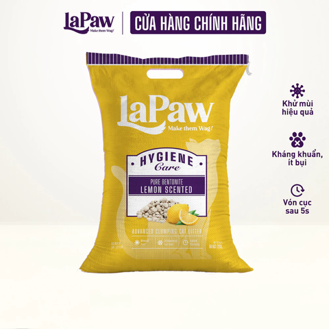 Cát đất sét tự nhiên vệ sinh cho mèo LaPaw hương Chanh 8L/4kg