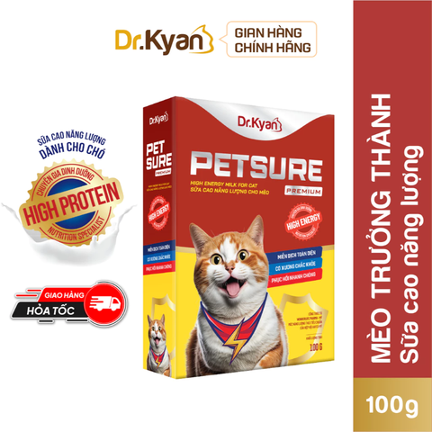 Sữa bột PETSURE - Cao Năng Lượng cho Mèo 100g