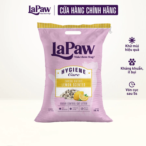 Cát đất sét cao cấp mix than hoạt tính LaPaw - hương Chanh 20L/10kg