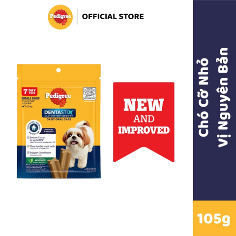 Bánh xương cho giống chó nhỏ Pedigree Dentastix 105g (Vị Gà)