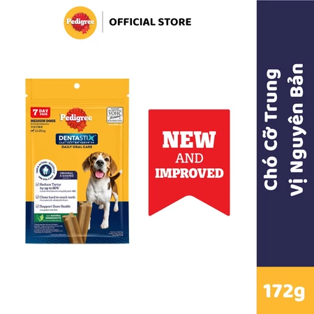 Bánh xương cho giống chó Lớn Pedigree Dentastix 172g (Vị Gà)