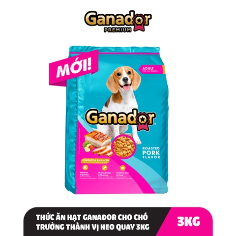 Thức ăn hạt cho chó trưởng thành GANADOR Adult vị Heo Quay 3kg