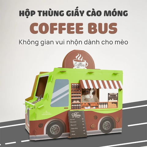 Nhà cào móng mèo hình xe cà phê
