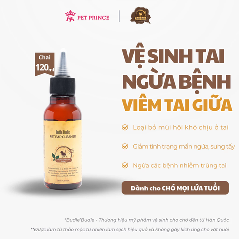 Dung dịch vệ sinh tai cho chó Budle'Budle 120ml