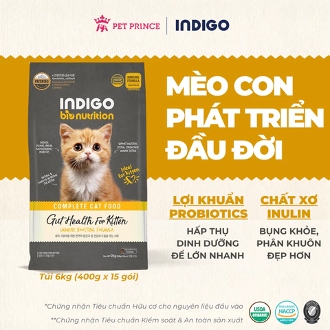 Thức ăn dinh dưỡng cho Mèo Con INDIGO Tăng Cường Tiêu Hóa 2kg