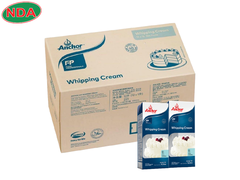 Whipping Cream Kem nấu tiệt trùng Anchor 1L/hộp, 12hop/thùng