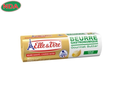 Bơ mặn Ellevire 82%béo dạng ống tròn 250gr