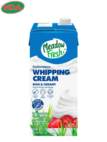 Whipping 35% béo Rich & Creamy hãng Meadow Fresh - hộp 1lít