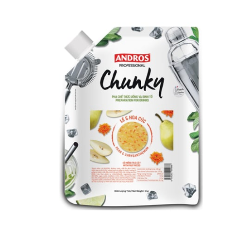 Mứt lê hoa cúc Pear & Chrysanthemum Chunky Andros 1kg/túi