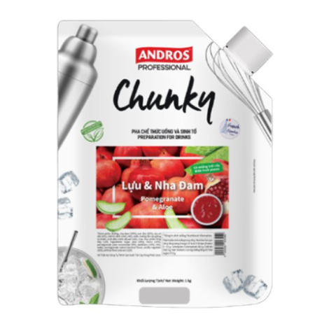 Mứt Lựu nha đam Chunky Andros 1kg/túi