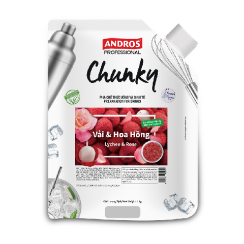 Mứt vải hoa hồng Chunky Andros 1kg/túi