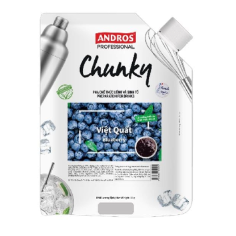 Mứt việt quất Chunky Andros 1kg/túi