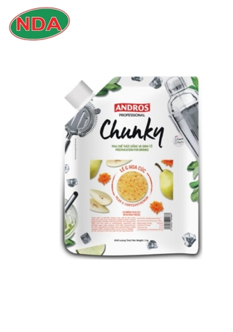 Mứt lê hoa cúc Pear & Chrysanthemum Chunky Andros 1kg/túi