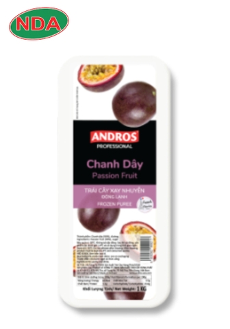 ANDROS PROFESSIONAL CHANH DÂY PUREE KHÔNG HẠT ĐÔNG LẠNH HỘP 1KG (Passion Fruit frozen Puree 1kg)