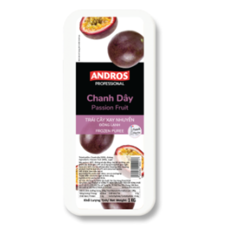 ANDROS PROFESSIONAL CHANH DÂY PUREE KHÔNG HẠT ĐÔNG LẠNH HỘP 1KG (Passion Fruit frozen Puree 1kg)