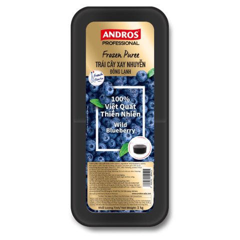 Puree Việt Quất thiên nhiên xay nhuyễn 1kg/hộp, 6hop/thùng Andros