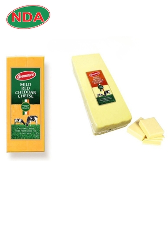 Phô mai cheddar 32% béo Trắng và Màu Mild Red Avomore khối 2,5kg