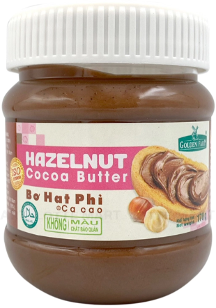 Bơ hạt phỉ cacao 340g/hủ goldenfarm