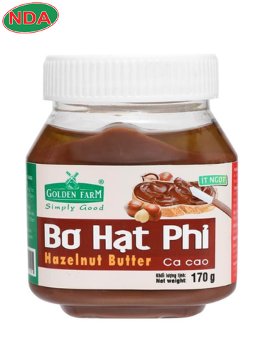 Bơ hạt phỉ cacao 170gr - 340gr/hủ goldenfarm