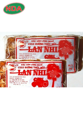 Đường thốt nốt 1kg/túi không lá Lan Nhi, 20kg/thùng