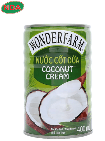 Wonderfarm - Nước cốt dừa lon 400g. 24lon/thùng