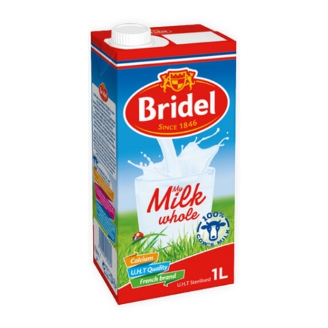 Sữa tươi béo nguyên kem tiệt trùng 1L/hộp Bridel 3.5% béo