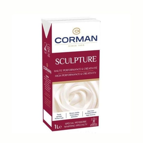Kem sữa whipping corman pháp 31% FAT 1L/hộp