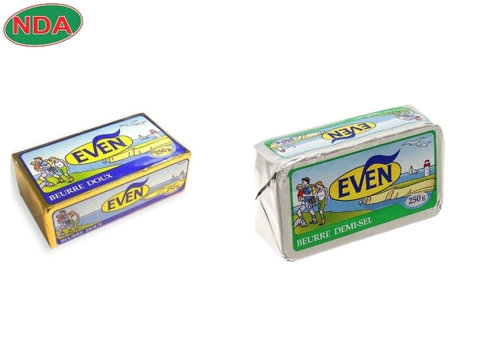 Bơ mặn và Bơ phe lạt cao cấp EVEN 250g/cục