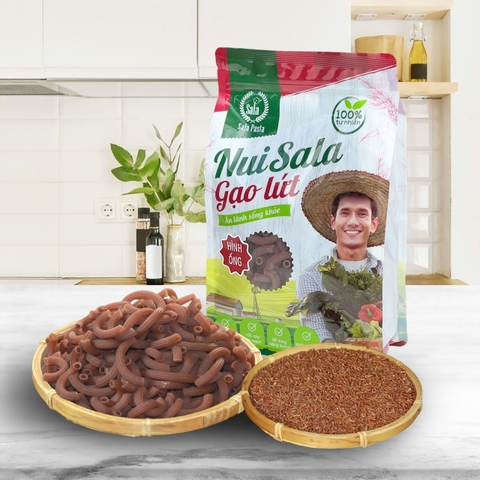 Nui Sala gạo lứt hình ống